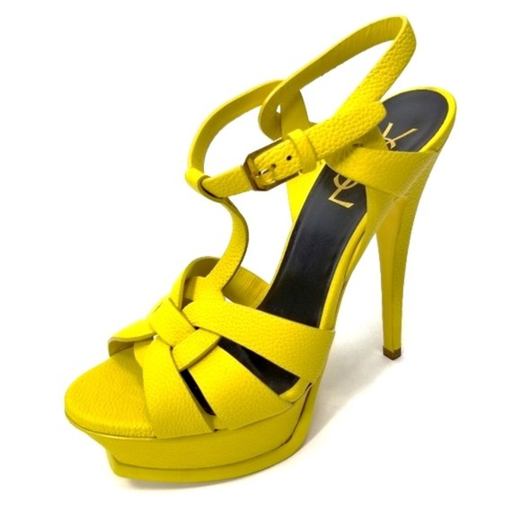 yellow ysl heels
